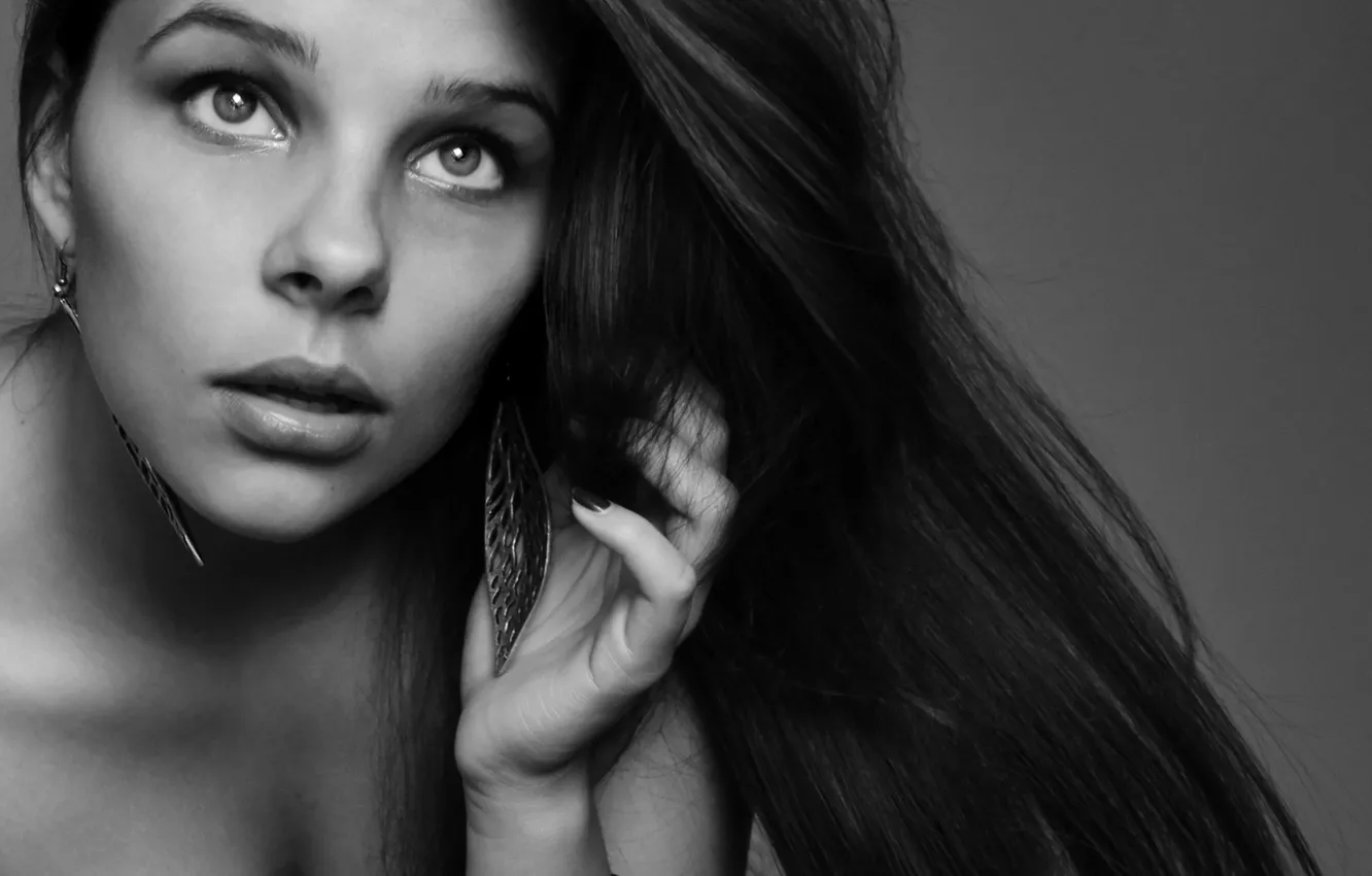 Фото обои девушка, black&white, фото, черно-белое, girl, photo, снимок, обои на рабочий стол