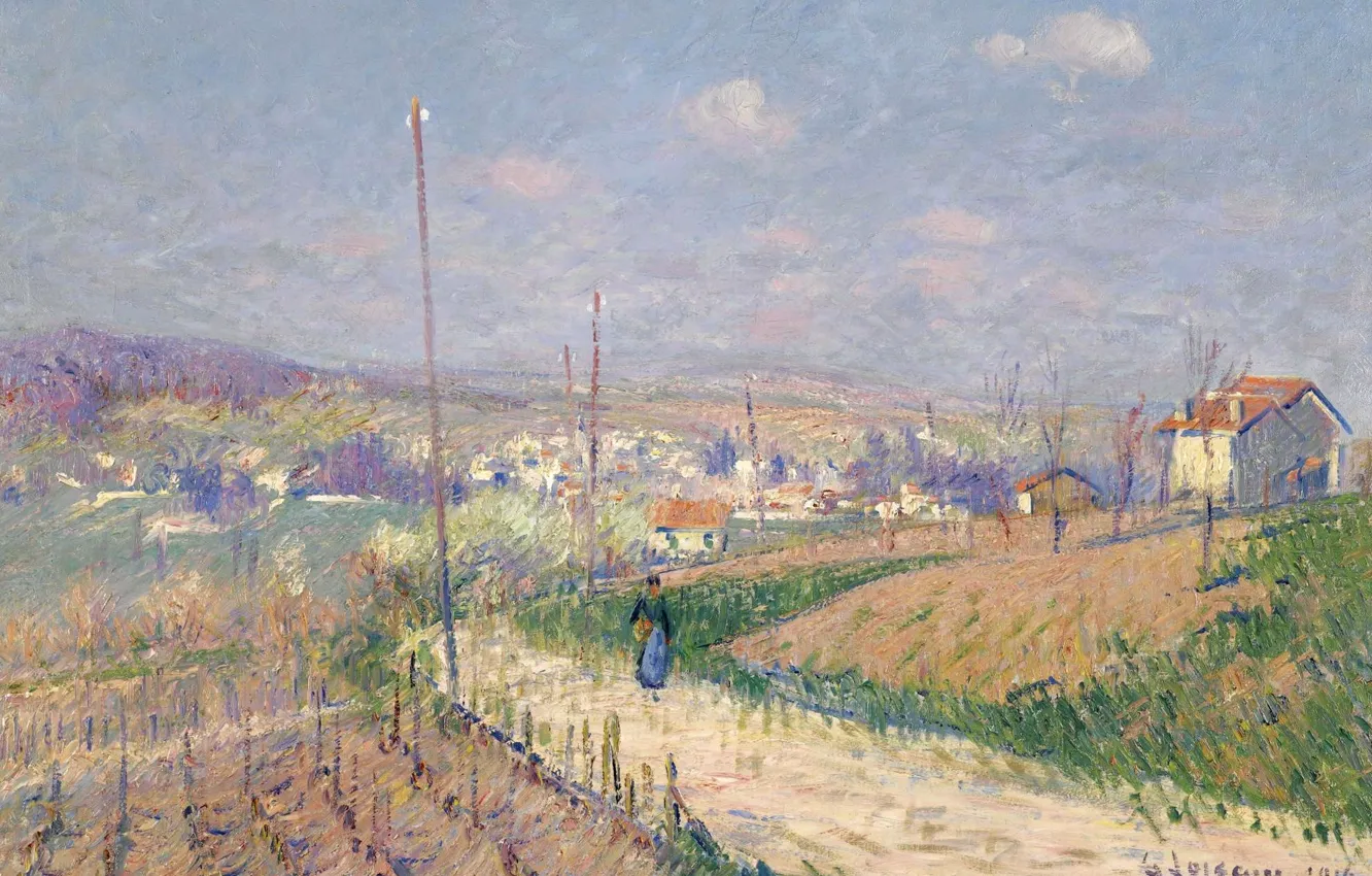Фото обои пейзаж, картина, Гюстав Луазо, Весна в Иль-де-Франс, Gustave Loiseau