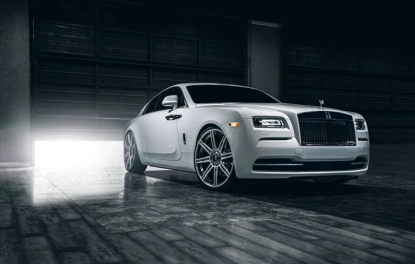 Фото обои Rolls-Royce, Car, Front, White, Wheels, Class, Premium, Wraith