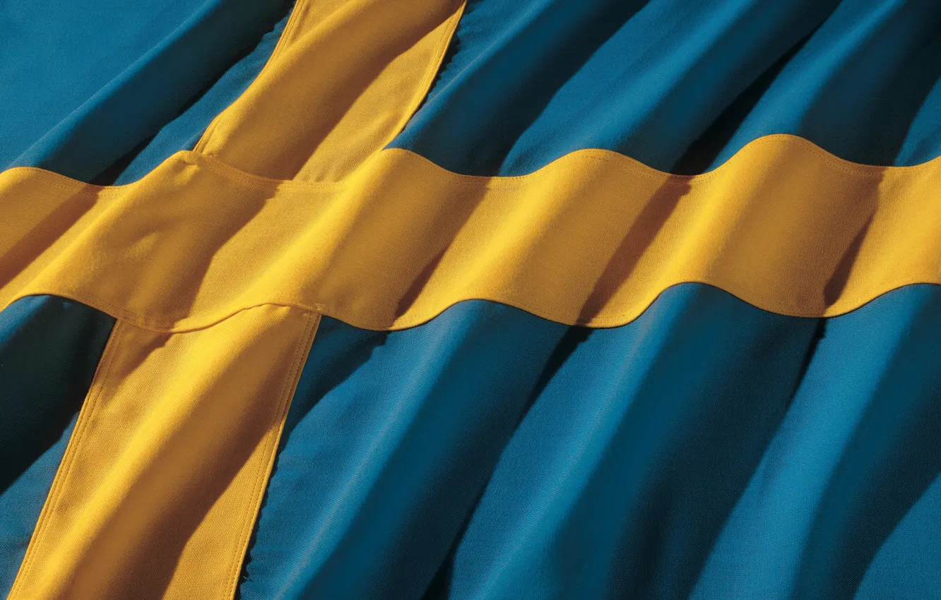 Фото обои Флаг, Швеция, Sweden, Flag, Скандинавский крест, Nordic Cross