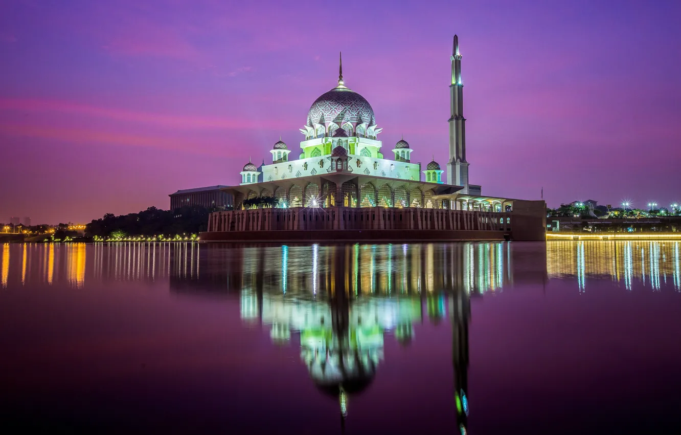 Фото обои пейзаж, city, город, мечеть, landscape, Kuala Lumpur, Куала-Лумпур, mosque