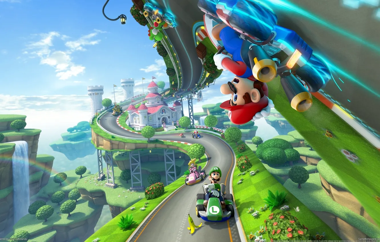 Фото обои game, mario, 2013, Gaming, Mario Kart 8