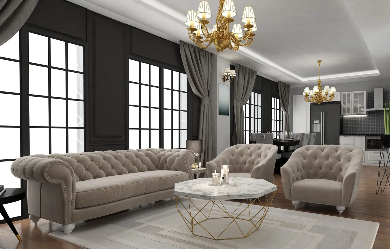 Фото обои дизайн, рендеринг, комната, арт, ahmet bozdag, livingroom desing