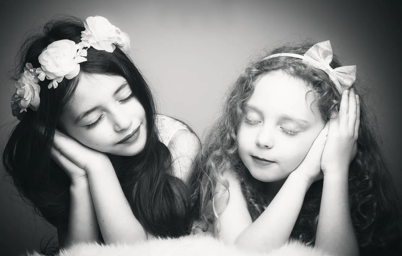Фото обои девочки, две, child, Angels