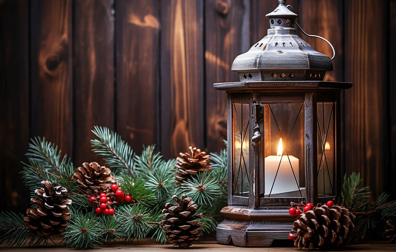 Фото обои Рождество, фонарь, Новый год, Christmas, winter, decoration, lantern