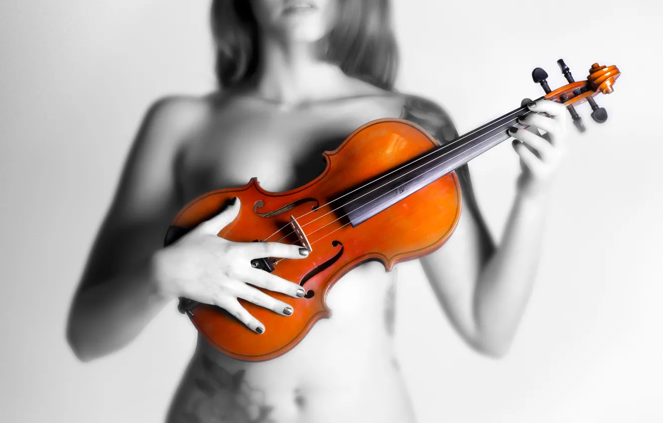 Фото обои девушка, скрипка, What Violin