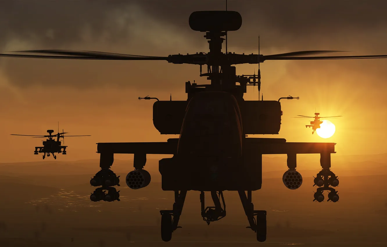 Фото обои игра, вертолёт, Apache, ударный, авиасимулятор, «Апач», «Eagle Dynamics», DCS World