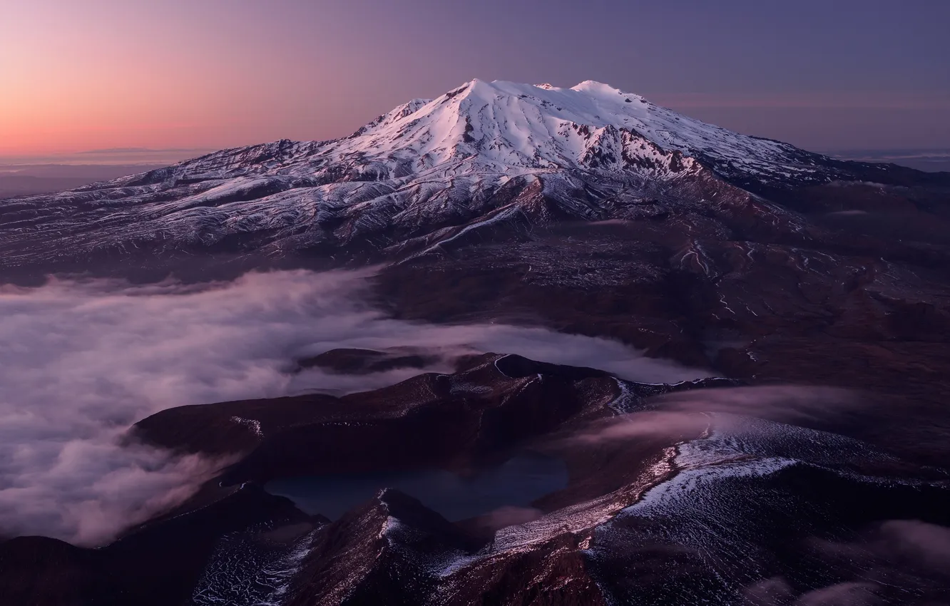 Фото обои mountain, dawn, mt ruapehu