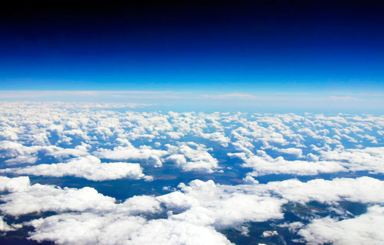 Фото обои небо, синий, Облака, venitomusic, высота полета самолета