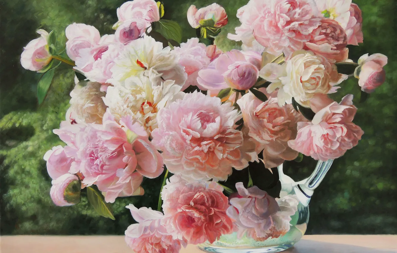 Фото обои цветы, розовое, пионы, Zbigniew Kopania