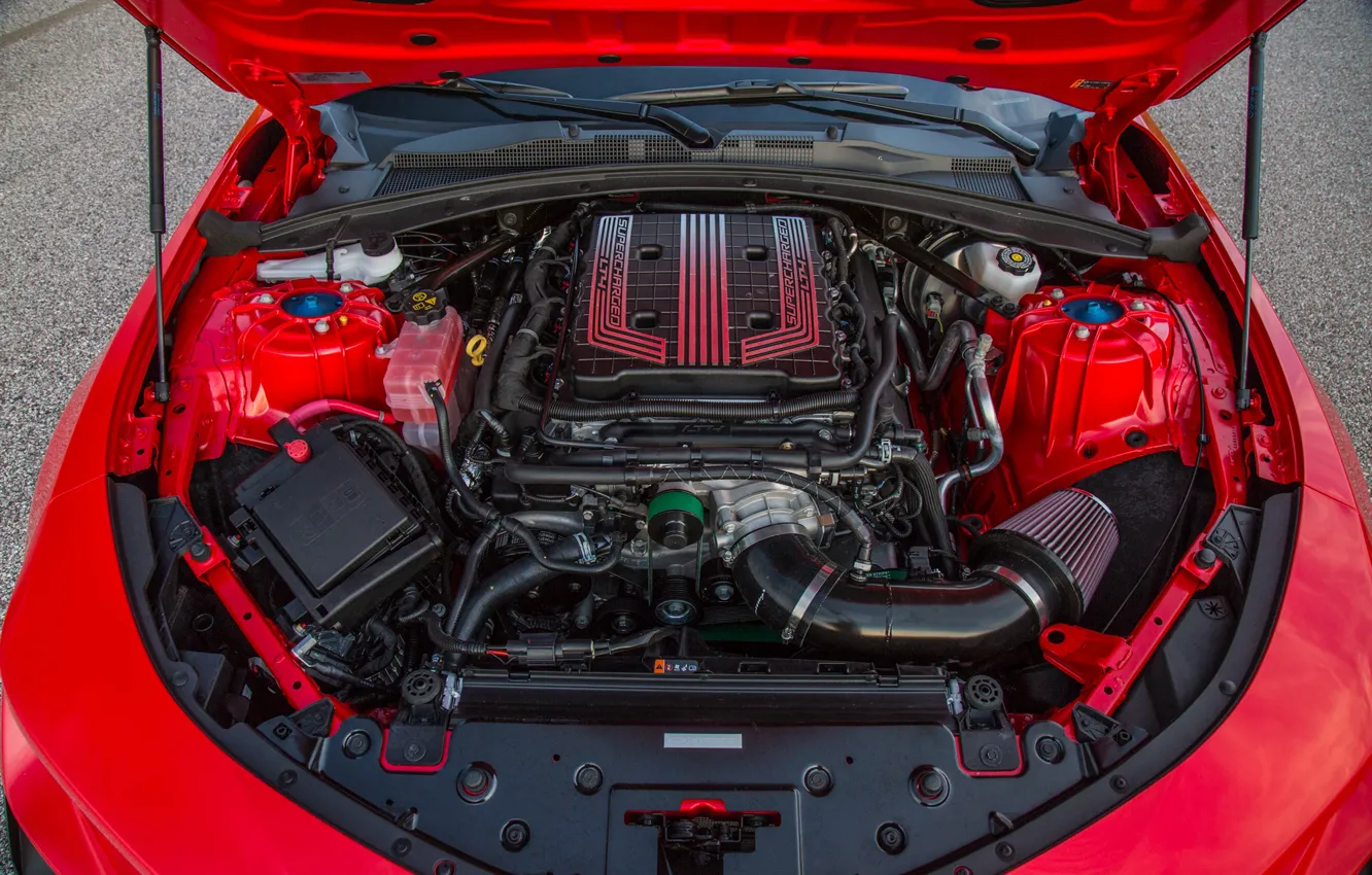 Фото обои двигатель, Chevrolet, Camaro, Hennessey, ZL1, 2017, HPE850
