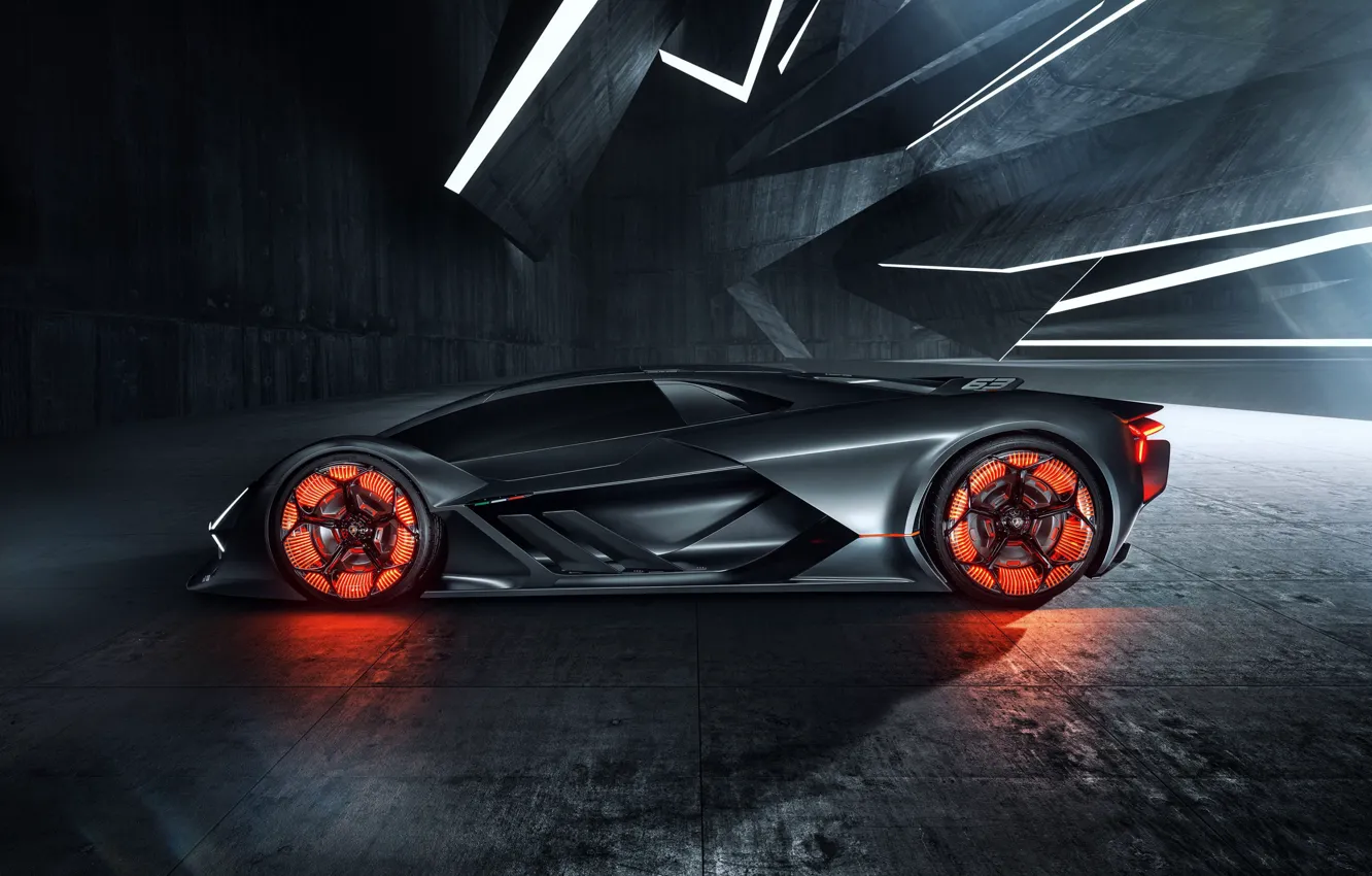 Фото обои Lamborghini, суперкар, вид сбоку, гиперкар, Terzo Millennio