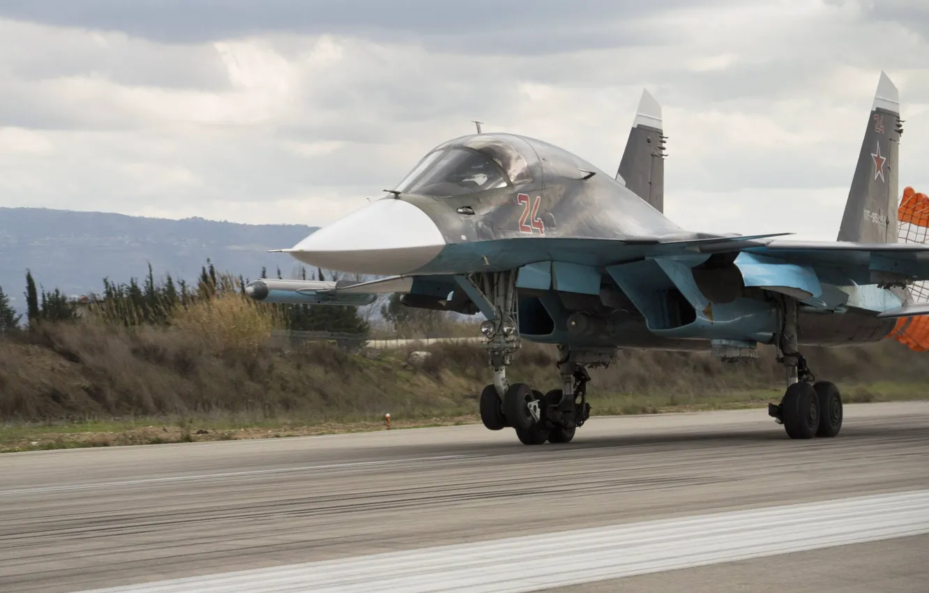 Фото обои Су-34, Сирия, ВКС России, Фронтовой самолёт