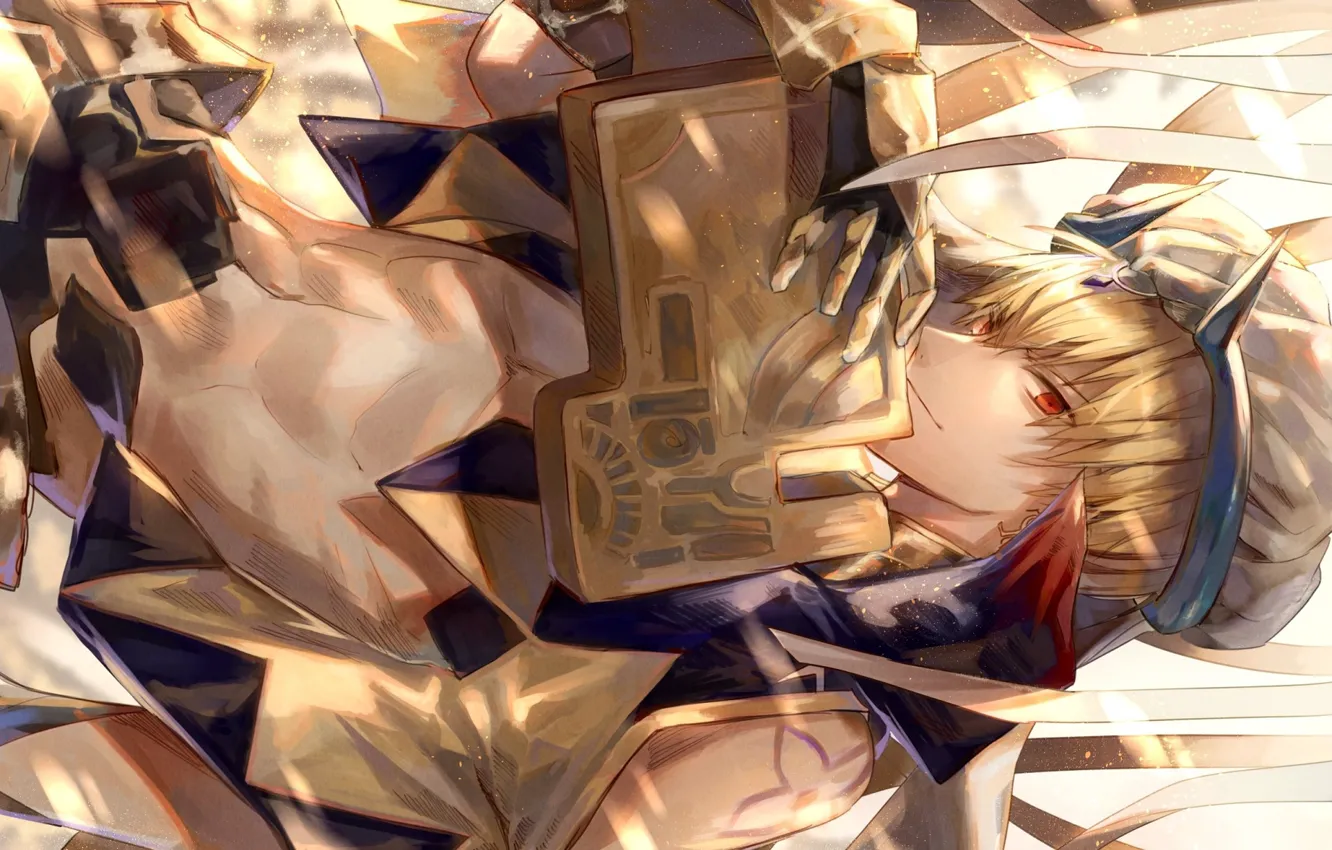 Фото обои аниме, арт, парень, Gilgamesh, Caster, Fate / Grand Order