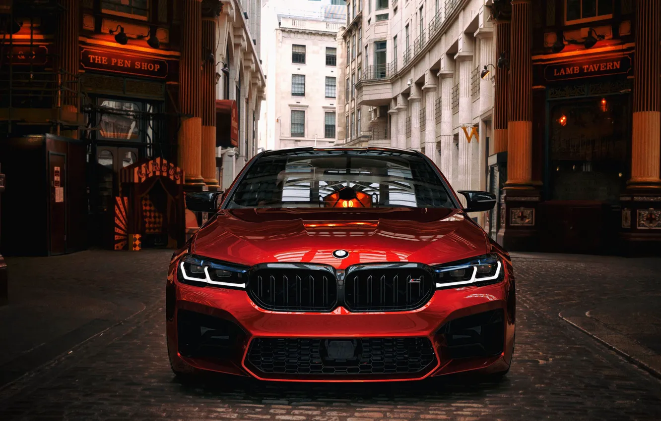 Фото обои Red, Street, F90, M5 Competition