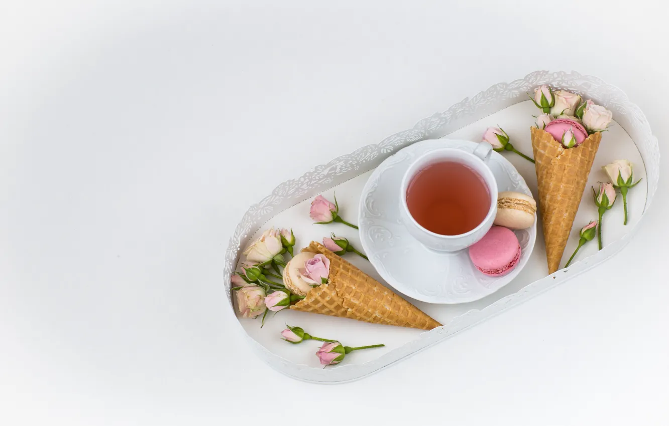 Фото обои чай, печенье, поднос, Julija Vilvarin