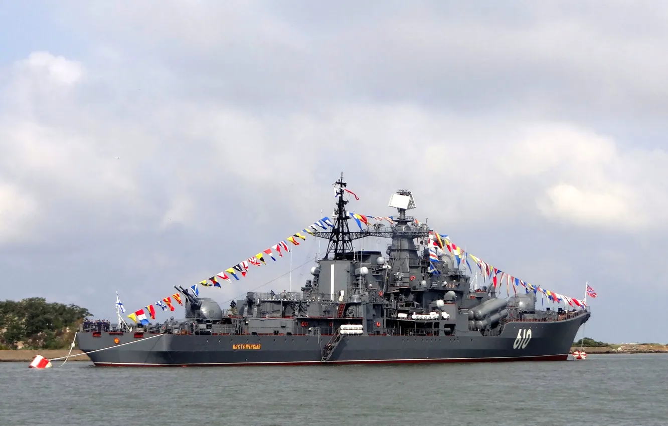Фото обои ВМФ, эсминец, эскадренный, миноносец, Балтийский Флот, проект 956, &quot;Настойчивый&quot;