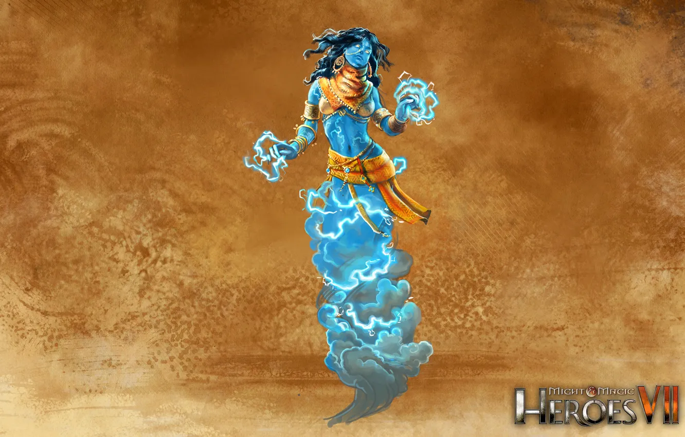 Фото обои арт, art, academy, герои меча и магии 7, Might &amp; Magic 7, Djinn