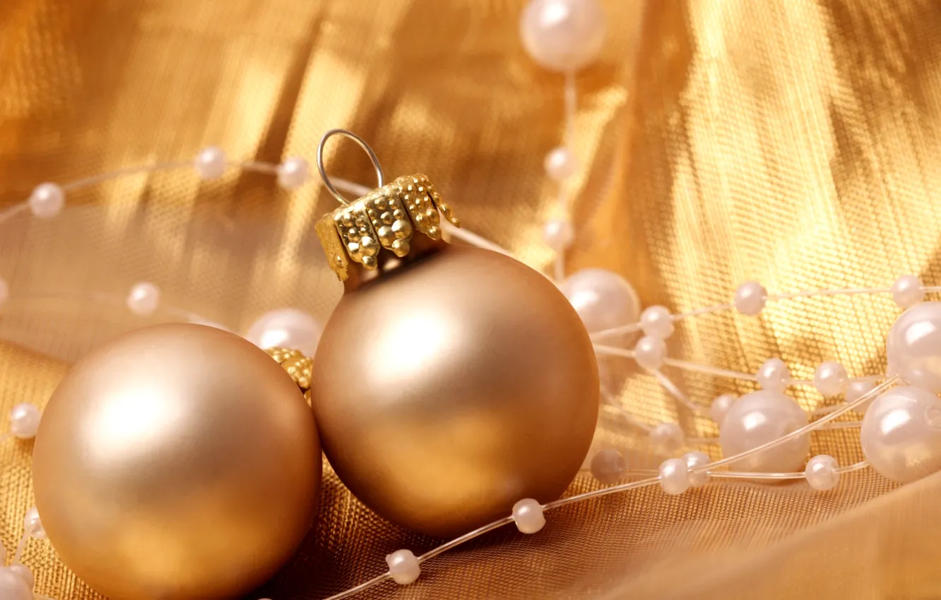 Фото обои зима, шарики, украшения, игрушки, Новый Год, Рождество, бусы, декорации