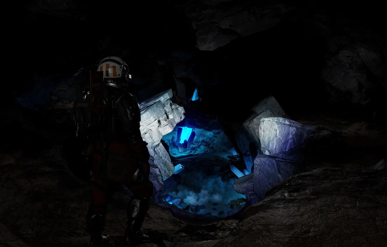 Фото обои game, Starfield, crystal, cave, Adventures, screen shot