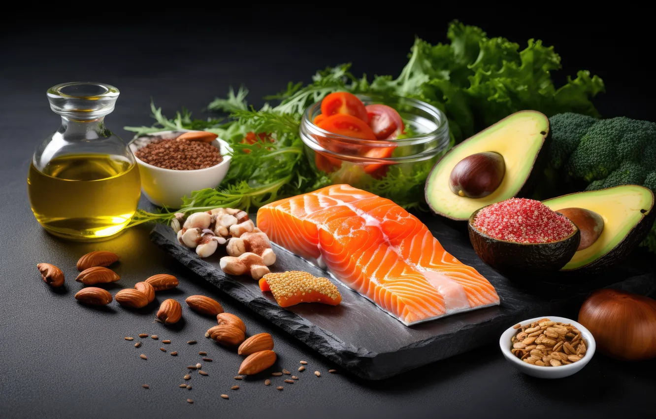 Фото обои еда, рыба, красная рыба, ИИ-арт, филе рыбы, НЕЙРОСЕТЬ