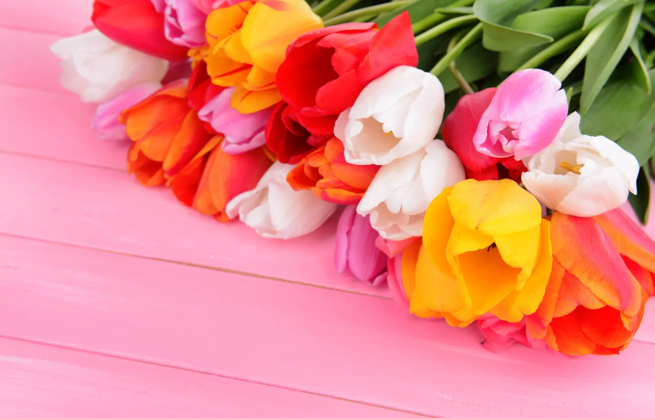 Фото обои цветы, букет, colorful, тюльпаны, flowers, tulips, spring, with love