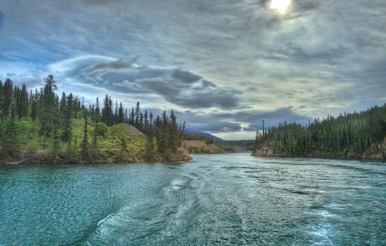Фото обои Канада, Canada, Yukon River, река Юкон