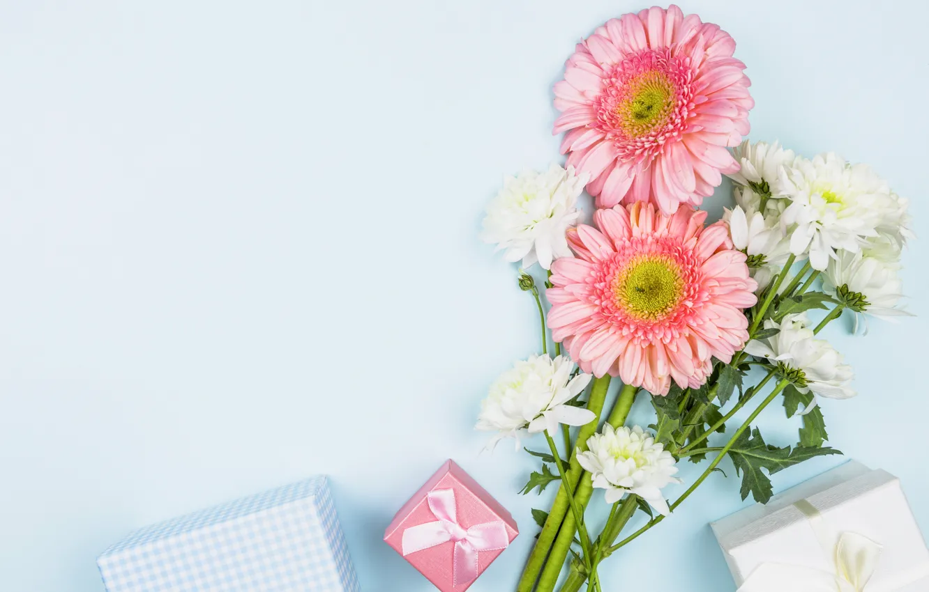 Фото обои подарок, букет, День матери