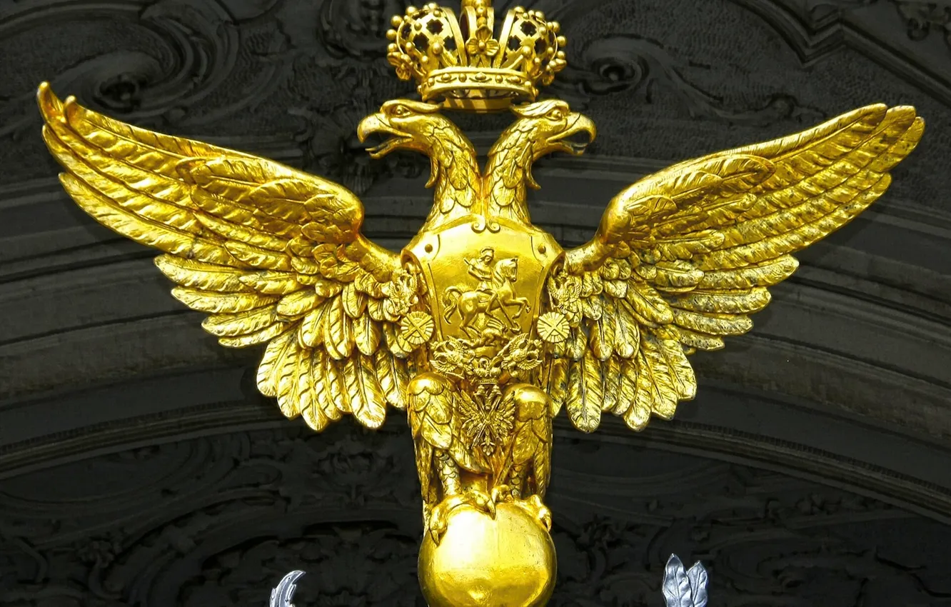Фото обои Санкт-Петербург, Россия, Зимний дворец, Двуглавый орёл