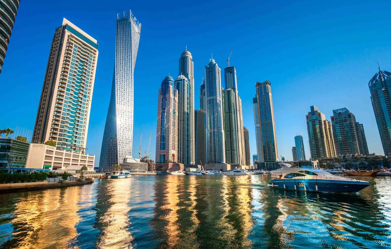 Фото обои dusk, dubai, east, holiday, downtown, futuristic, emirates, illuminated