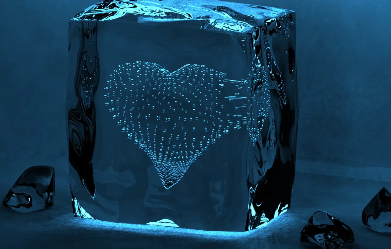 Фото обои лед, обои, сердце