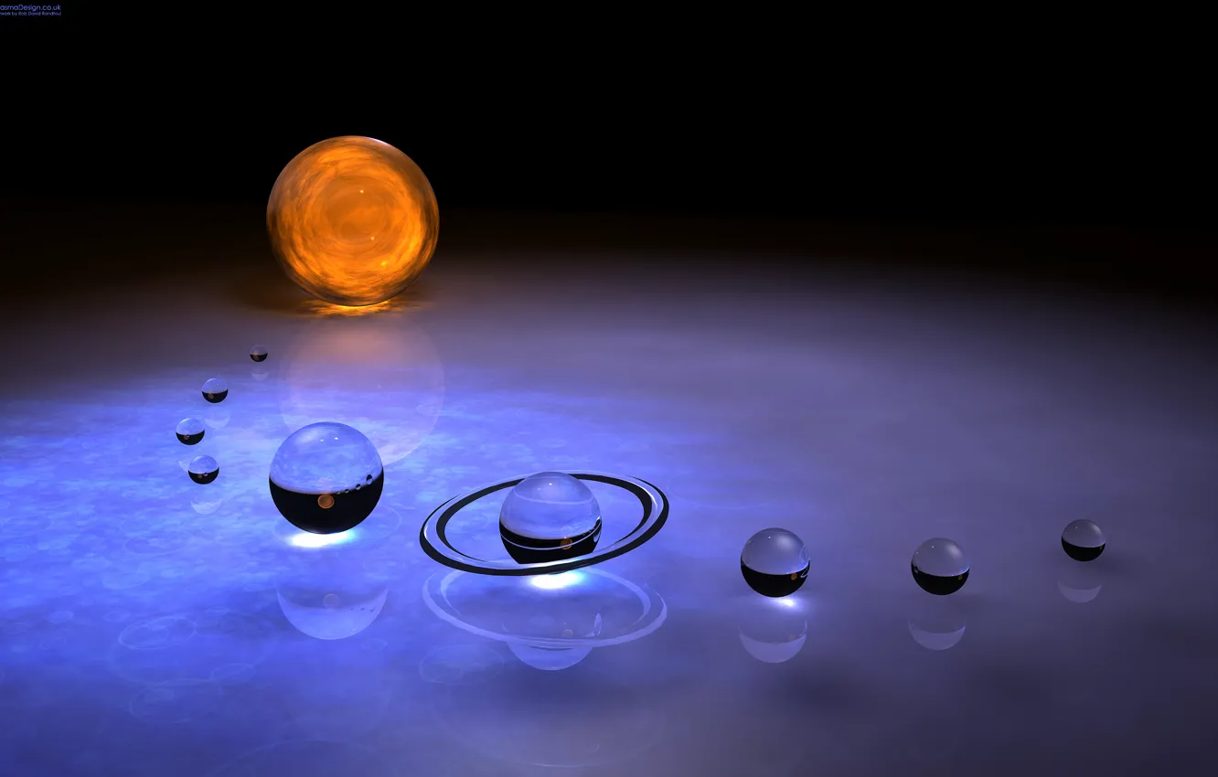 Фото обои шарики, кольцо, Солнечная система