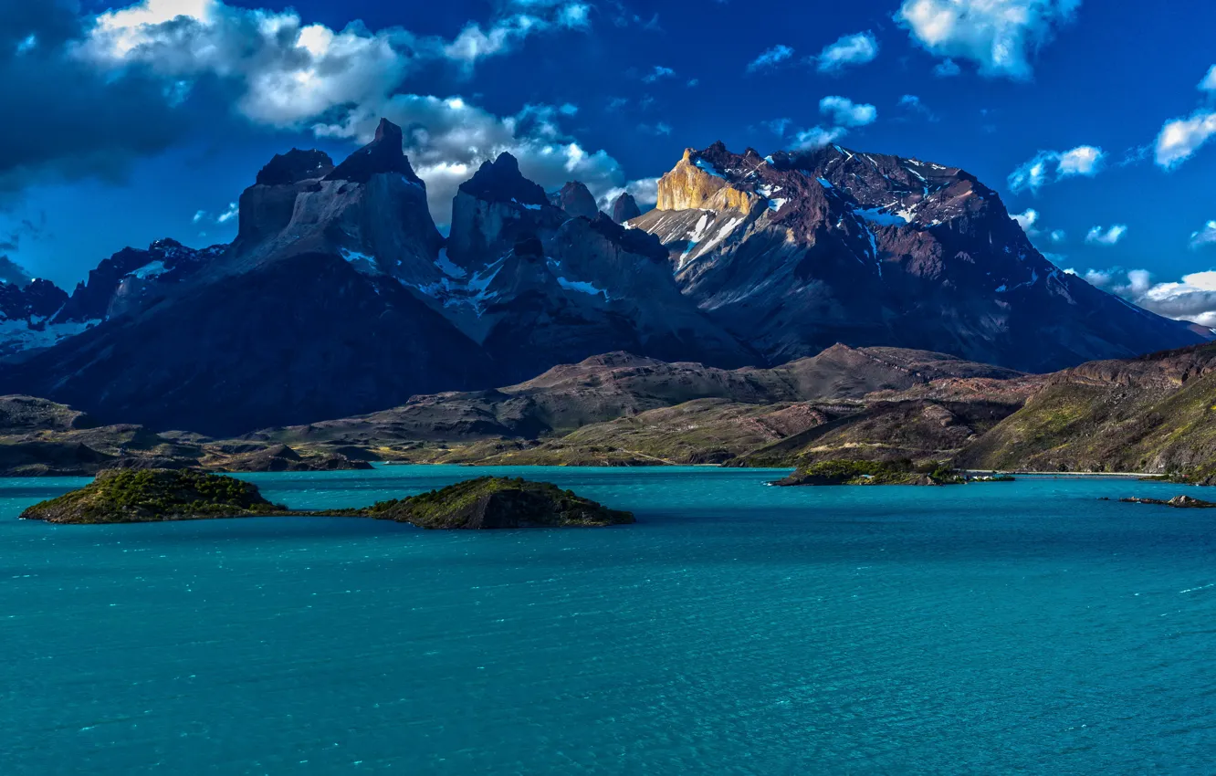 Фото обои небо, вода, острова, снег, горы, Nature, Чили, Chile