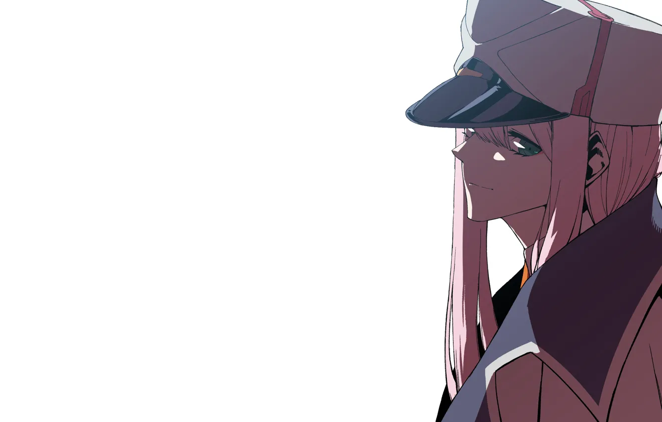 Фото обои взгляд, девушка, кепка, 002, Darling In The Frankxx, Милый во Франксе, Zero Two