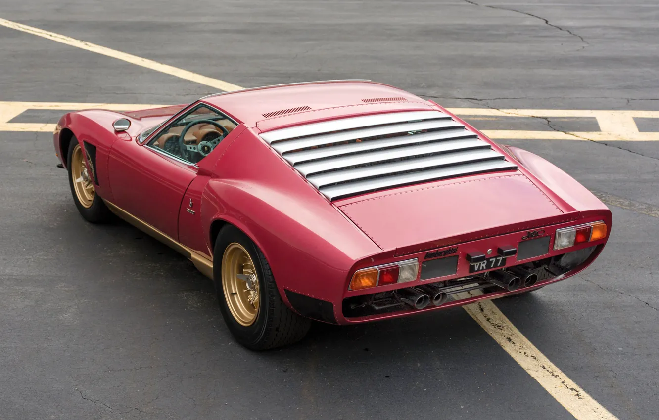 Фото обои Авто, Lamborghini, Машина, 1971, Автомобиль, Supercar, Lamborghini Miura, P400