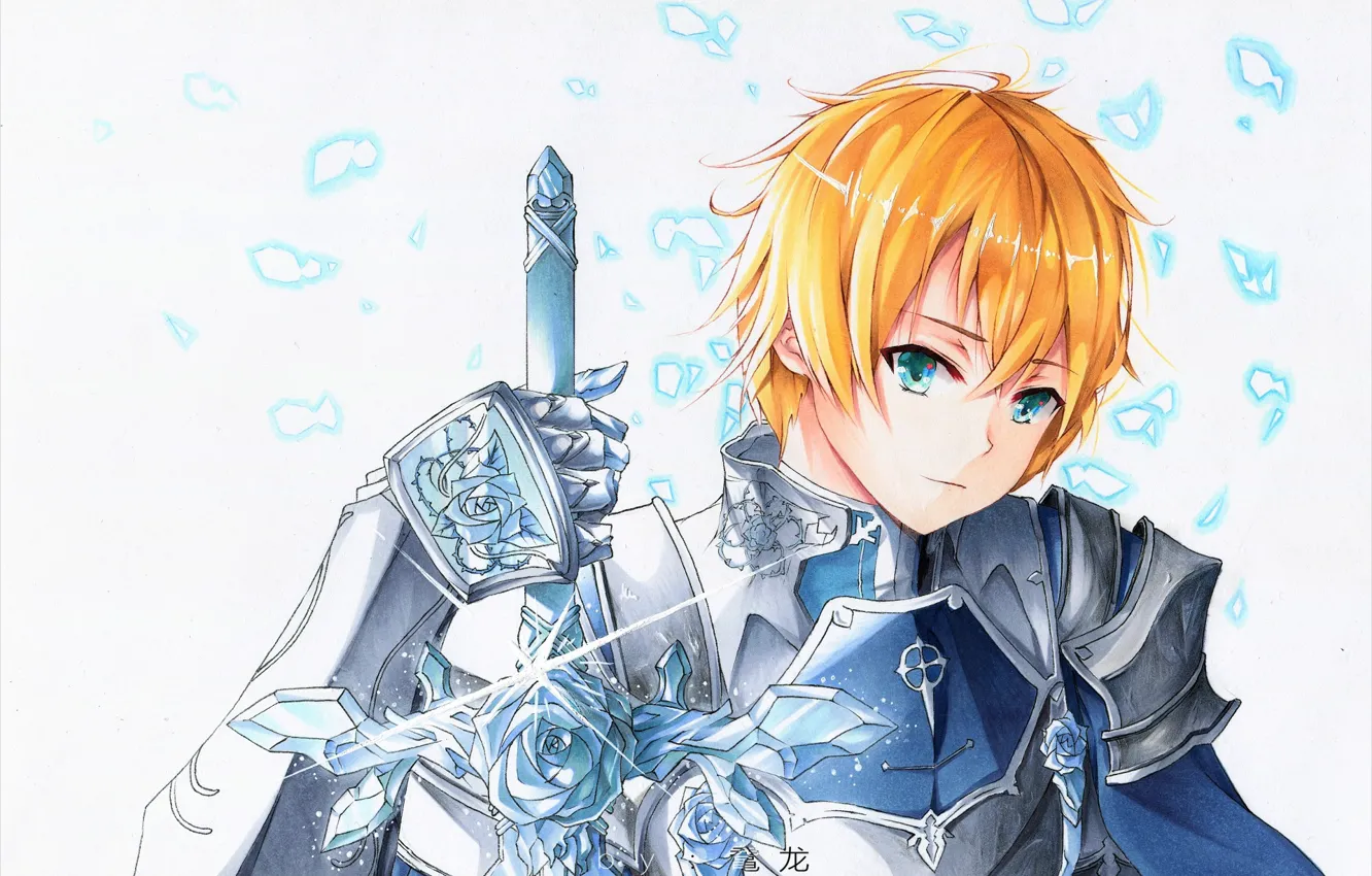 Фото обои взгляд, парень, sword art online, мастера меча онлайн