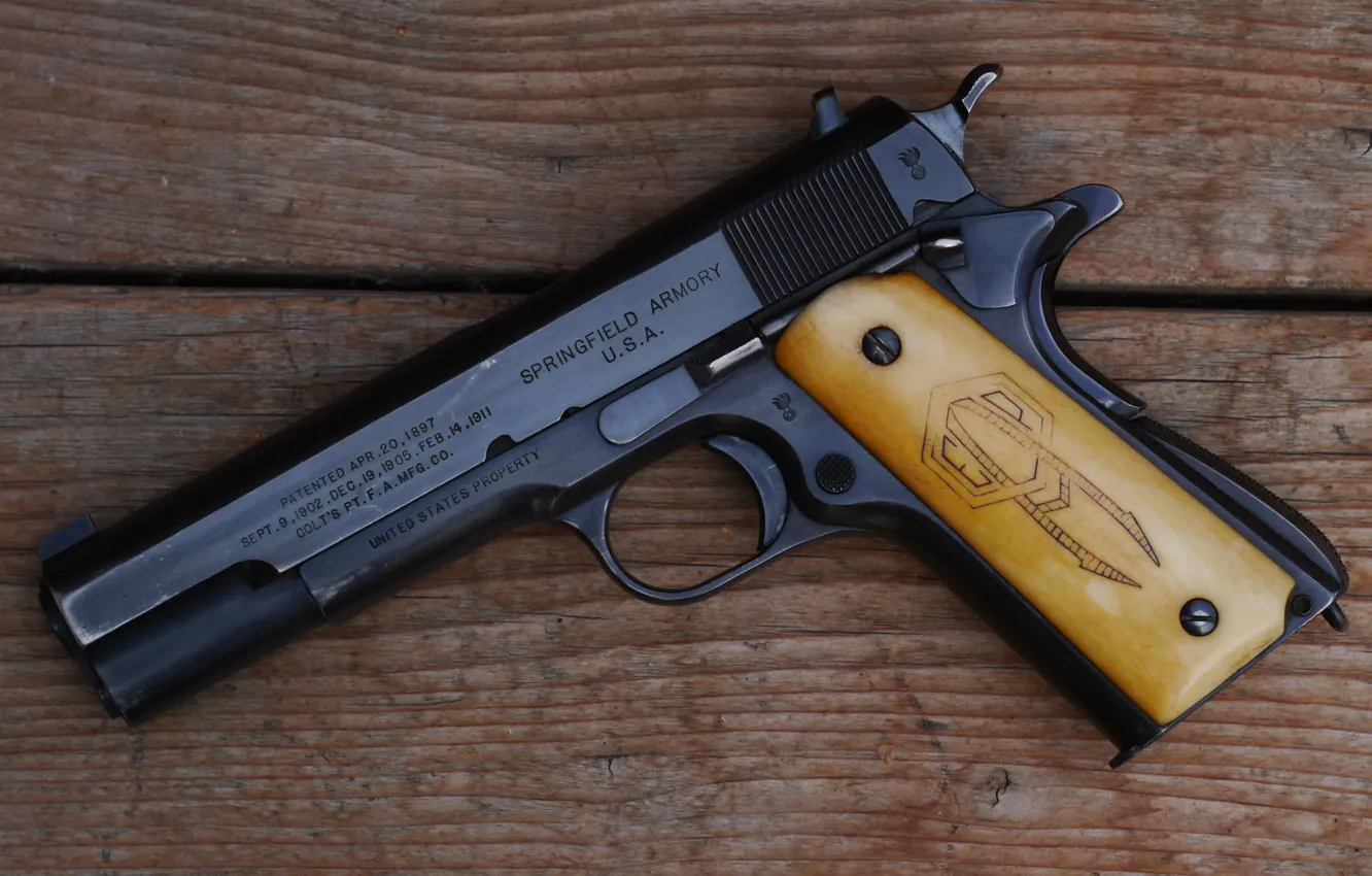 Фото обои пистолет, оружие, gun, pistol, weapon, M1911, 1911, М1911