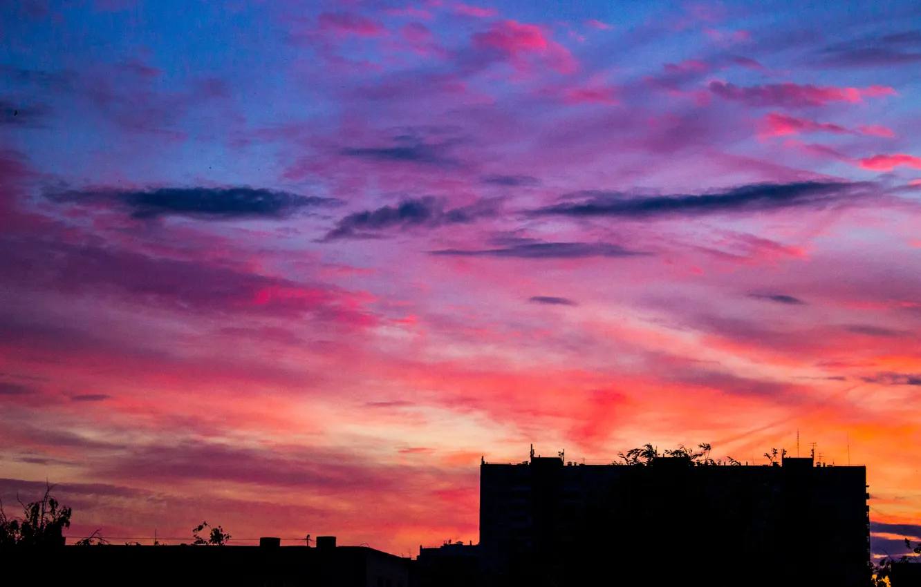 Фото обои небо, облака, закат, природа, sky, nature, sunset, clouds