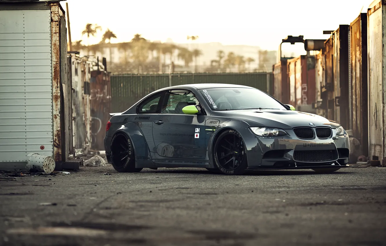 Фото обои bmw, бмв, stance works, lb performance m3, stance motion