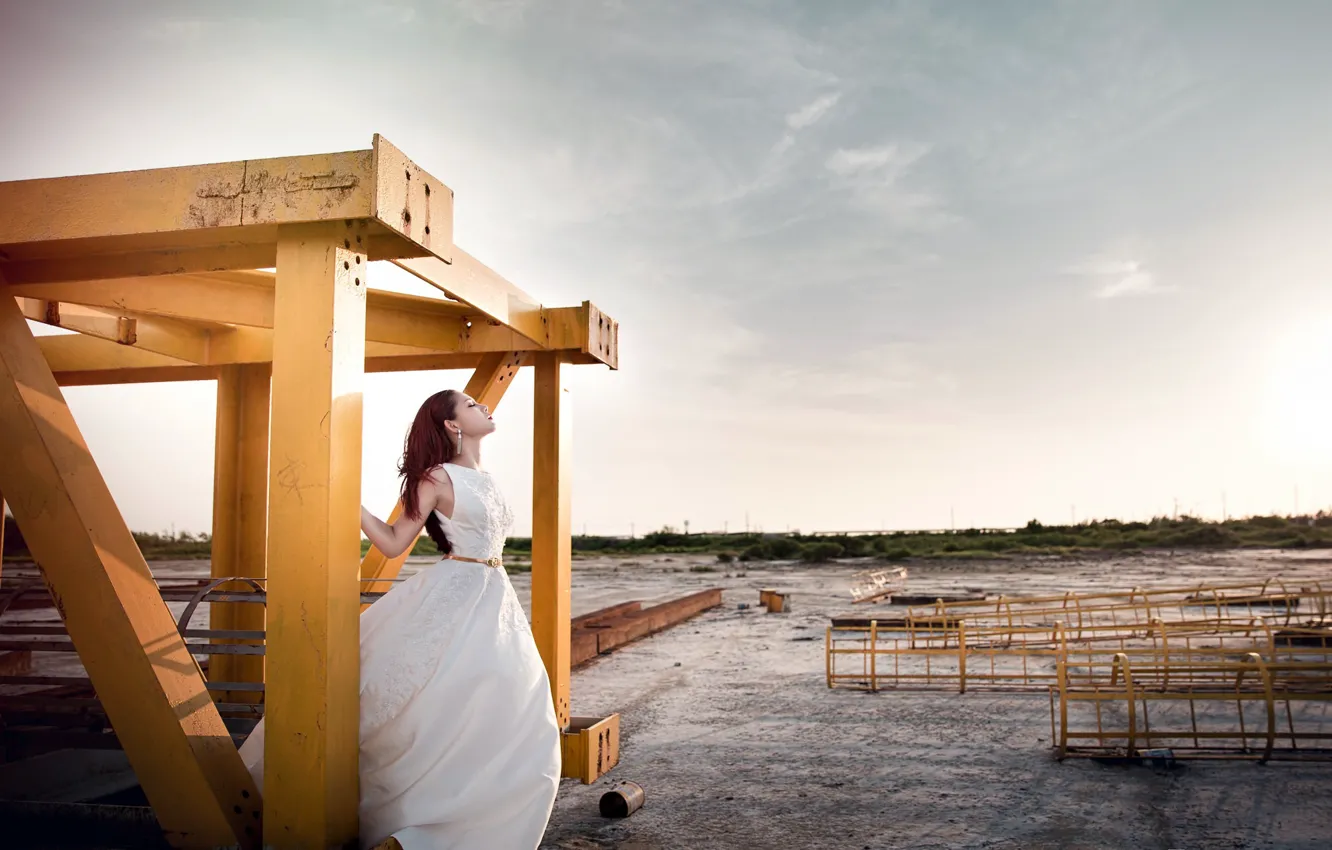 Фото обои девушка, поза, фон