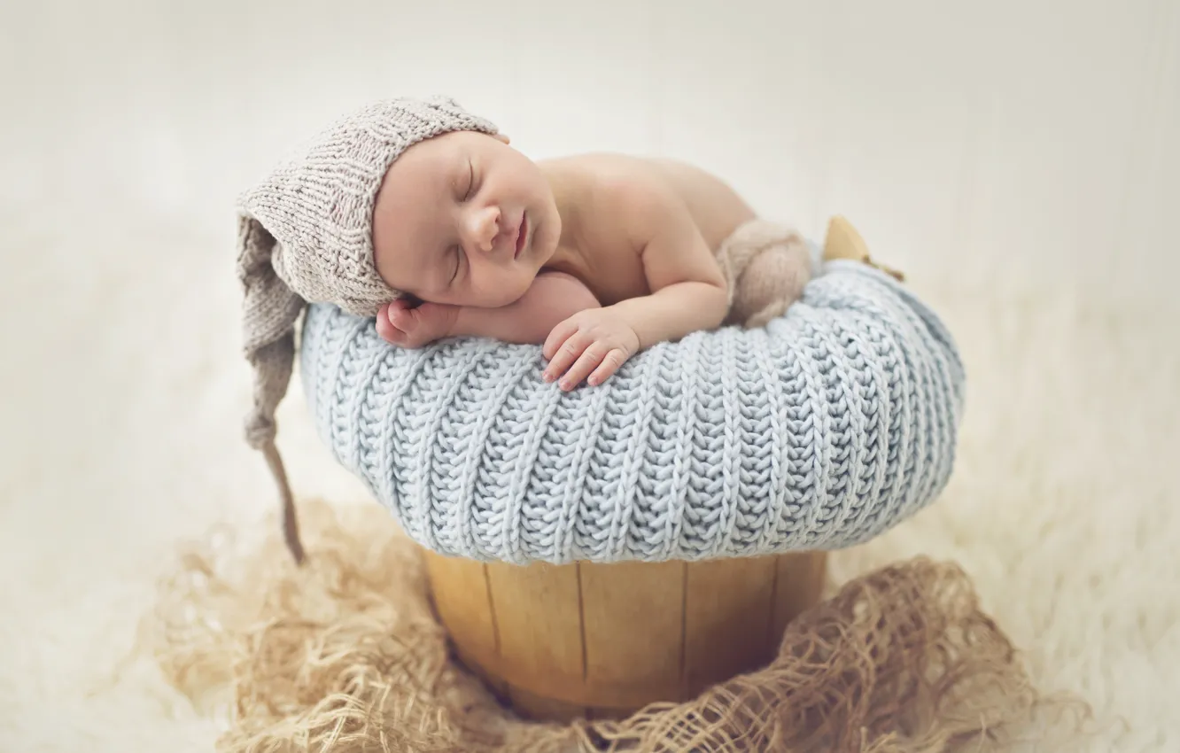 Фото обои сон, мальчик, шапочка, младенец