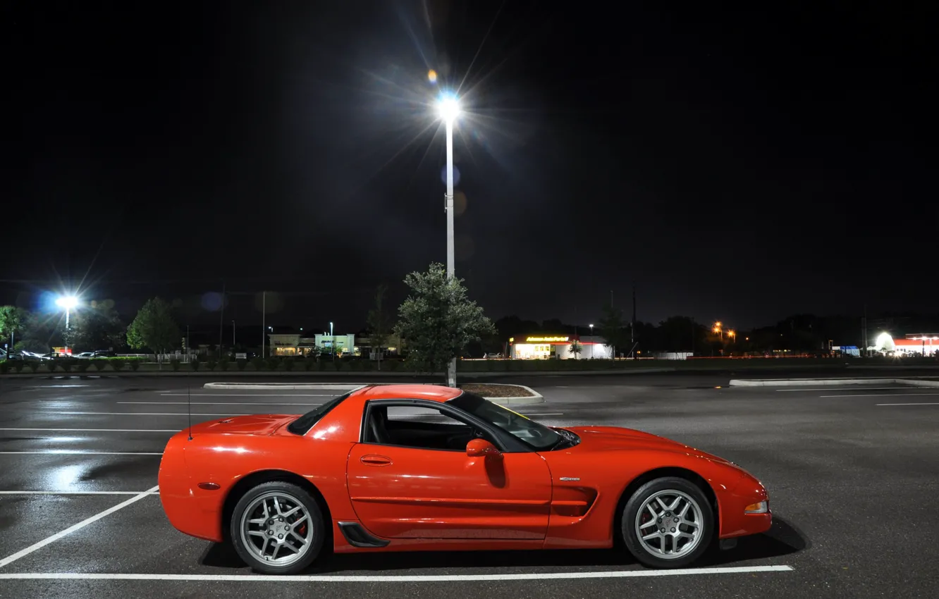Фото обои corvette, auto, night, sport car