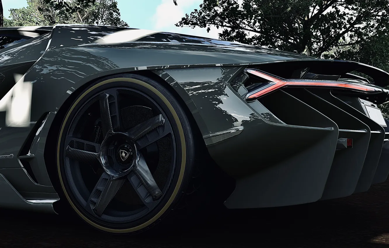 Фото обои HDR, Lamborghini, Park, Game, Trees, UHD, Centenario, Lamborghini Centenario LP 770-4