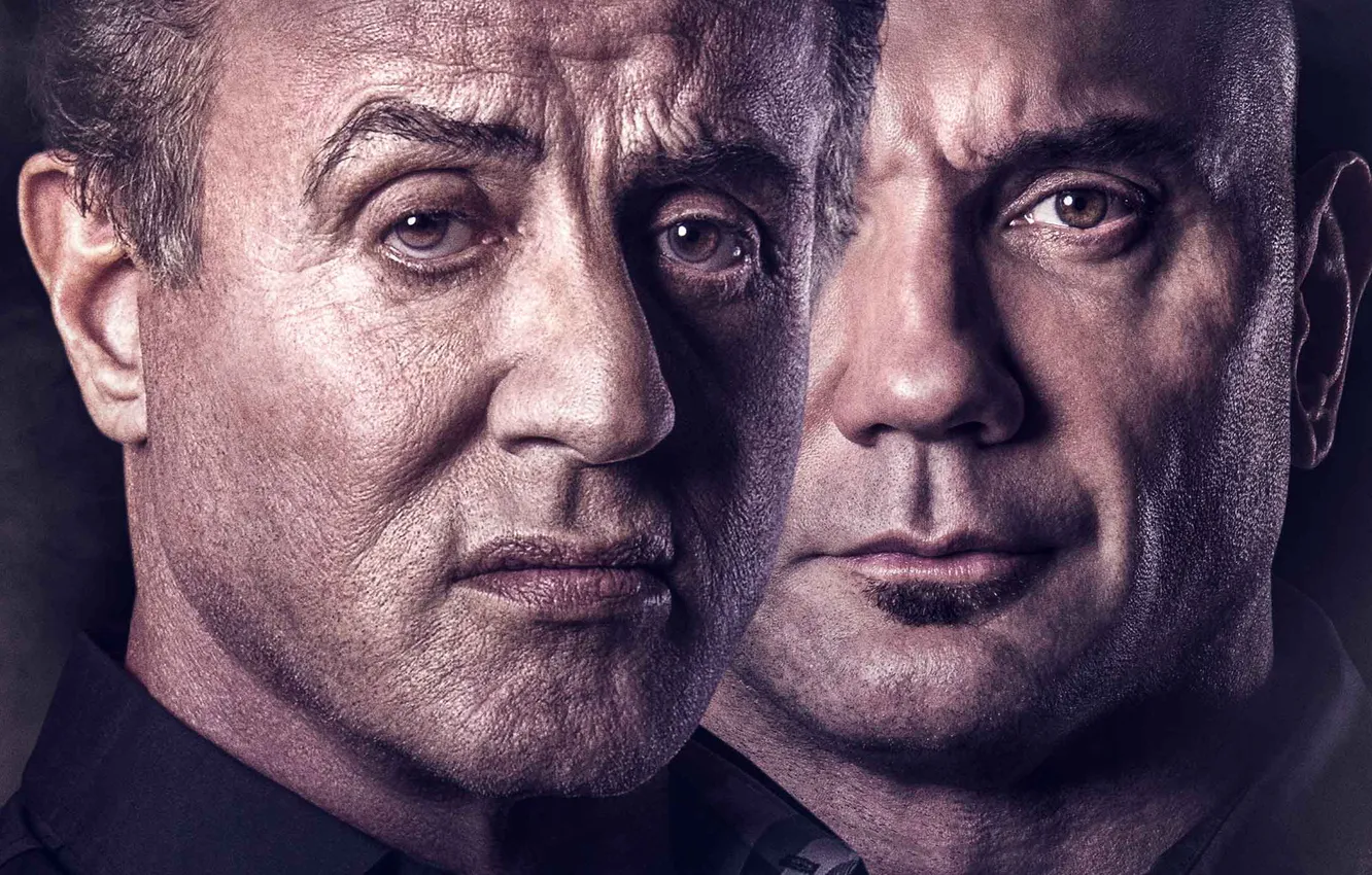Фото обои двое, боевик, постер, Сильвестр Сталлоне, Sylvester Stallone, Dave Bautista, Дэйв Батиста, Escape Plan 2: Hades