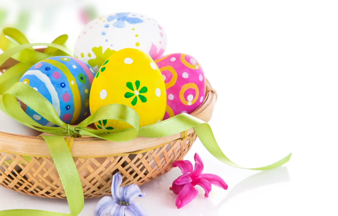 Фото обои цветы, яйца, весна, пасха, Easter