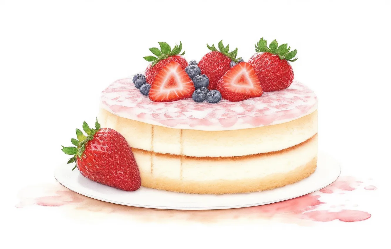 Фото обои белый, красный, рисунок, еда, berry, черника, клубника, ягода