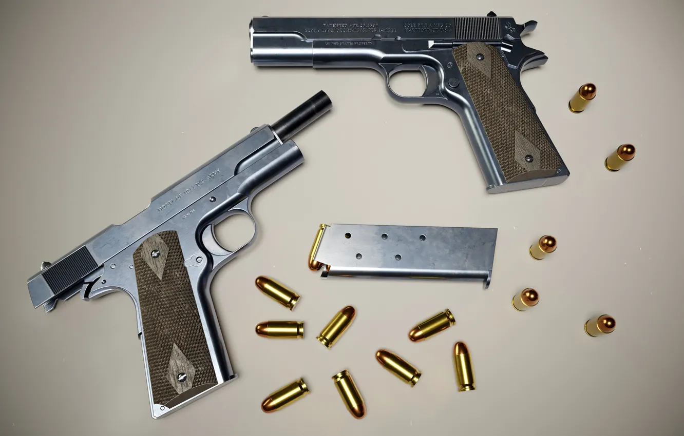 Фото обои США, Colt 1911, Самозарядный пистолет, .045 ACP