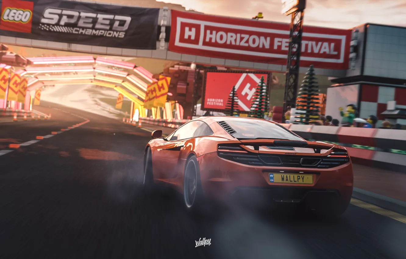 Фото обои McLaren, Microsoft, MP4-12C, game art, Forza Horizon 4, by Wallpy