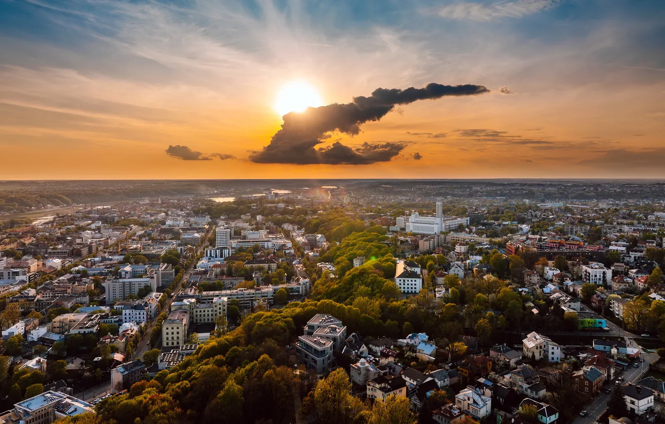 Фото обои Lietuva, Kaunas, saulėlydis