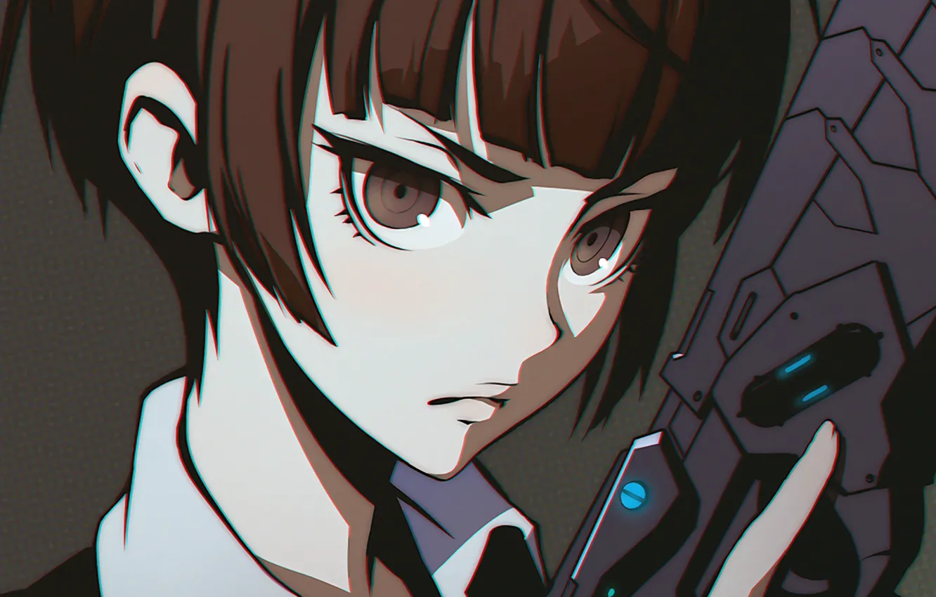 Фото обои девушка, пистолет, аниме, art, tsunemori akane, psycho pass